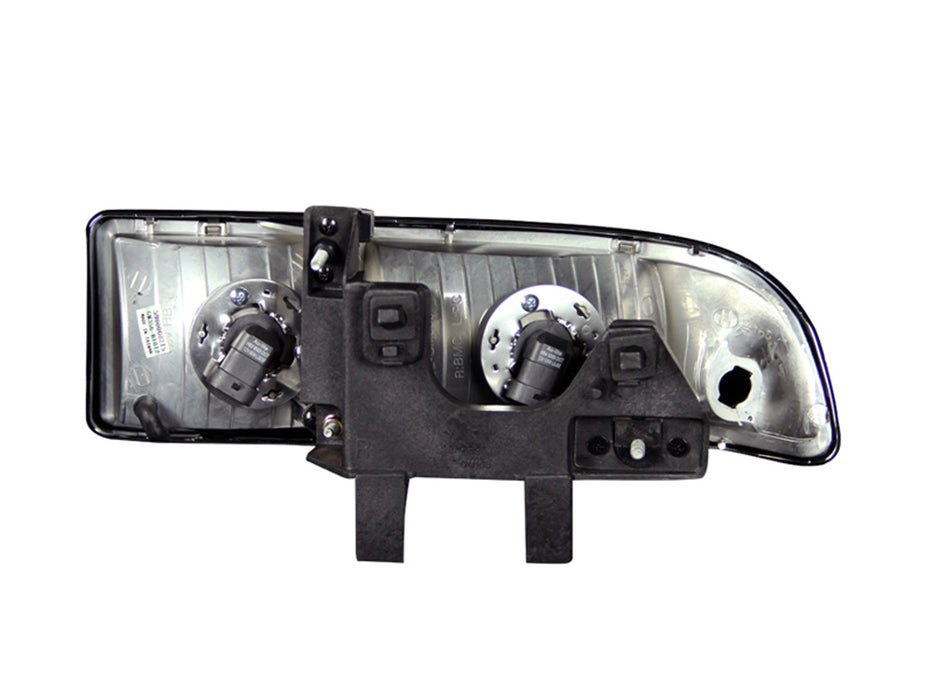 Anzo USA 111156 Crystal Headlight Set; Clear Lens; Black Housing; Pair; - Truck Part Superstore