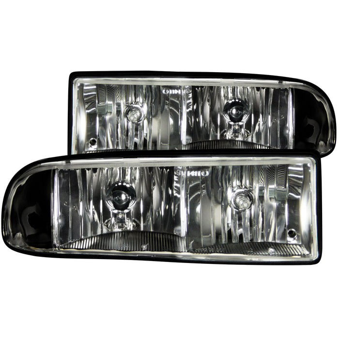 Anzo USA 111156 Crystal Headlight Set; Clear Lens; Black Housing; Pair; - Truck Part Superstore