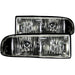 Anzo USA 111156 Crystal Headlight Set; Clear Lens; Black Housing; Pair; - Truck Part Superstore