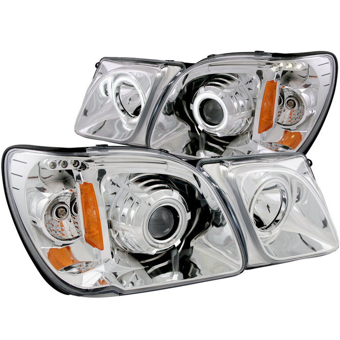 Anzo USA 111169 Projector Headlight Set w/Halo; Clear Lens; Chrome Housing; Pair; CCFL; - Truck Part Superstore