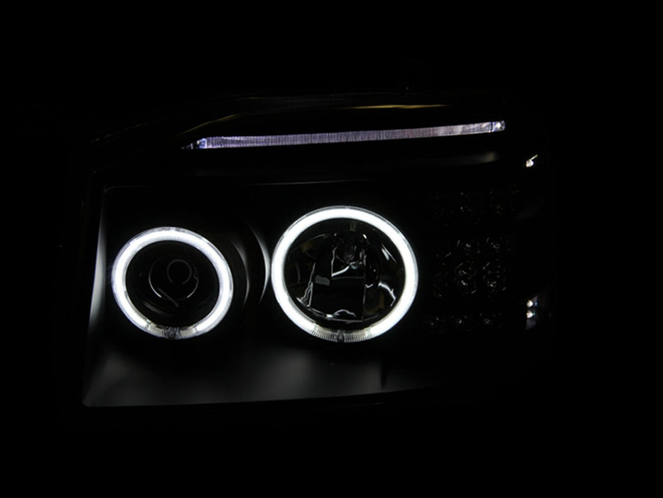 Anzo USA 111172 Projector Headlight Set w/Halo; Clear Lens; Black Housing; Pair; CCFL; - Truck Part Superstore