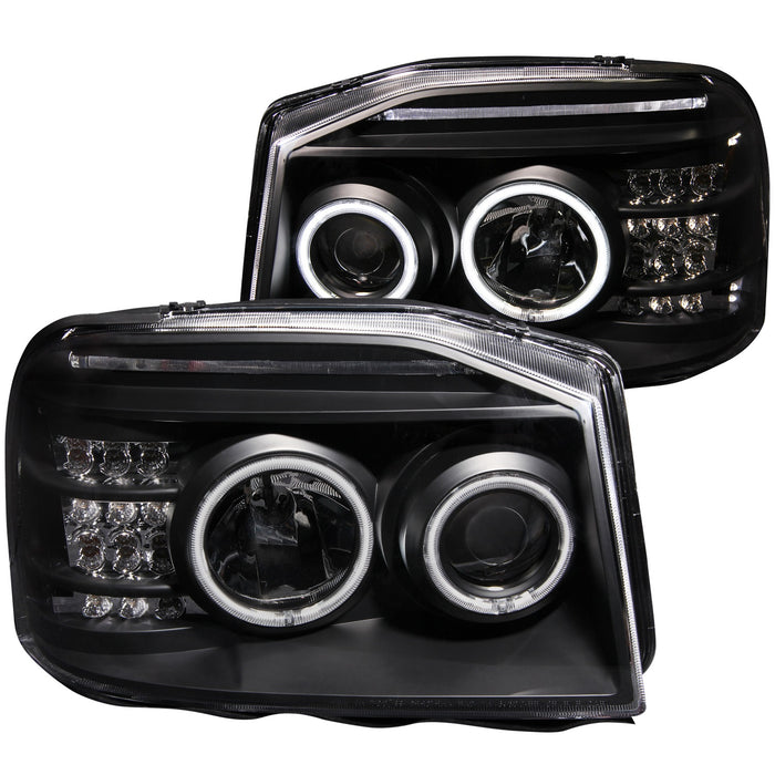 Anzo USA 111172 Projector Headlight Set w/Halo; Clear Lens; Black Housing; Pair; CCFL; - Truck Part Superstore
