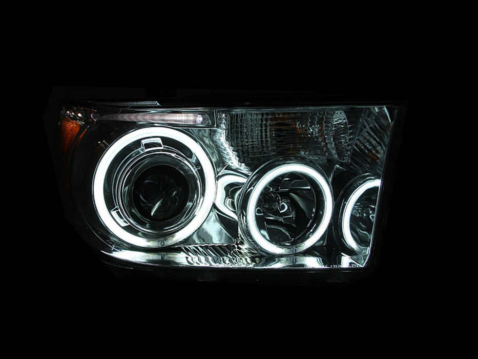 Anzo USA 111173 Projector Headlight Set w/Halo; Clear Lens; Chrome Housing; Pair; CCFL; - Truck Part Superstore