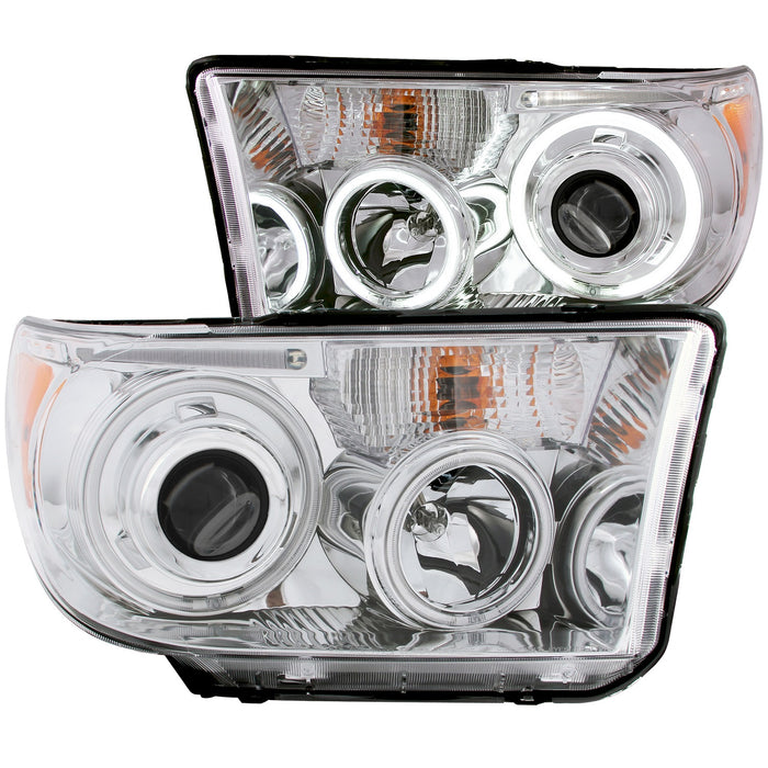 Anzo USA 111173 Projector Headlight Set w/Halo; Clear Lens; Chrome Housing; Pair; CCFL; - Truck Part Superstore