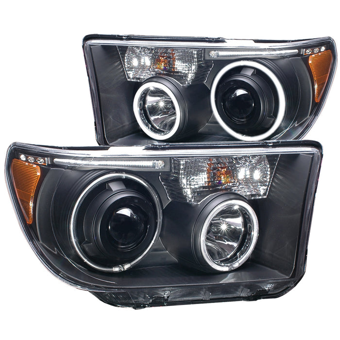 Anzo USA 111174 Projector Headlight Set w/Halo; Clear Lens; Black Housing; Pair; CCFL; - Truck Part Superstore