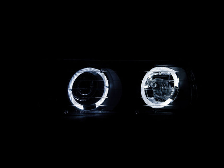 Anzo USA 111189 Projector Headlight Set w/Halo; Clear Lens; Black Housing; Pair; - Truck Part Superstore