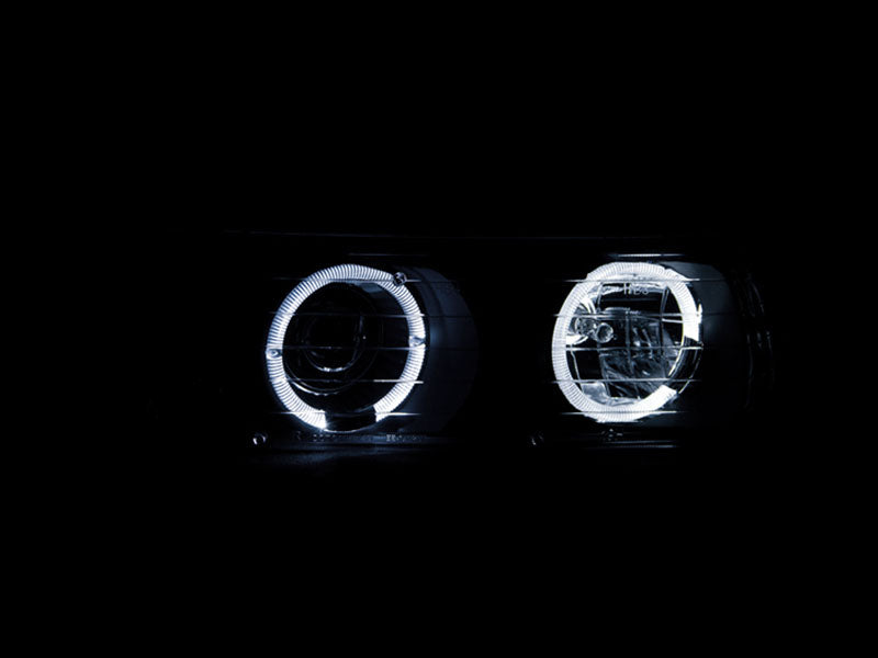 Anzo USA 111189 Projector Headlight Set w/Halo; Clear Lens; Black Housing; Pair; - Truck Part Superstore