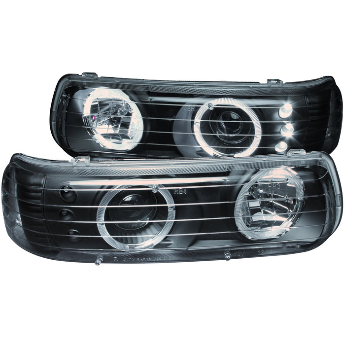 Anzo USA 111189 Projector Headlight Set w/Halo; Clear Lens; Black Housing; Pair; - Truck Part Superstore