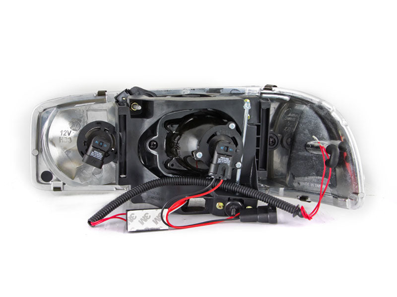 Anzo USA 111192 Projector Headlight Set w/Halo; Clear Lens; Black Housing; Pair; - Truck Part Superstore