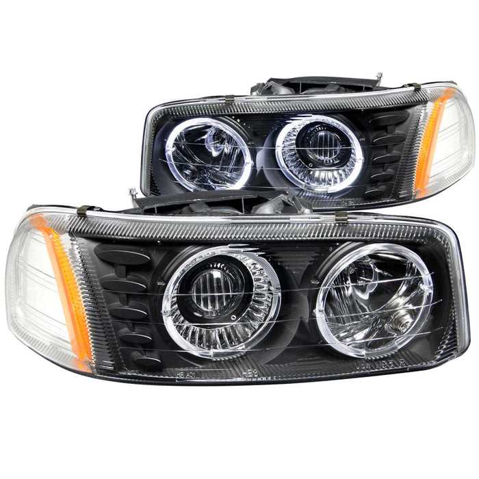 Anzo USA 111192 Projector Headlight Set w/Halo; Clear Lens; Black Housing; Pair; - Truck Part Superstore