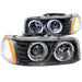Anzo USA 111192 Projector Headlight Set w/Halo; Clear Lens; Black Housing; Pair; - Truck Part Superstore