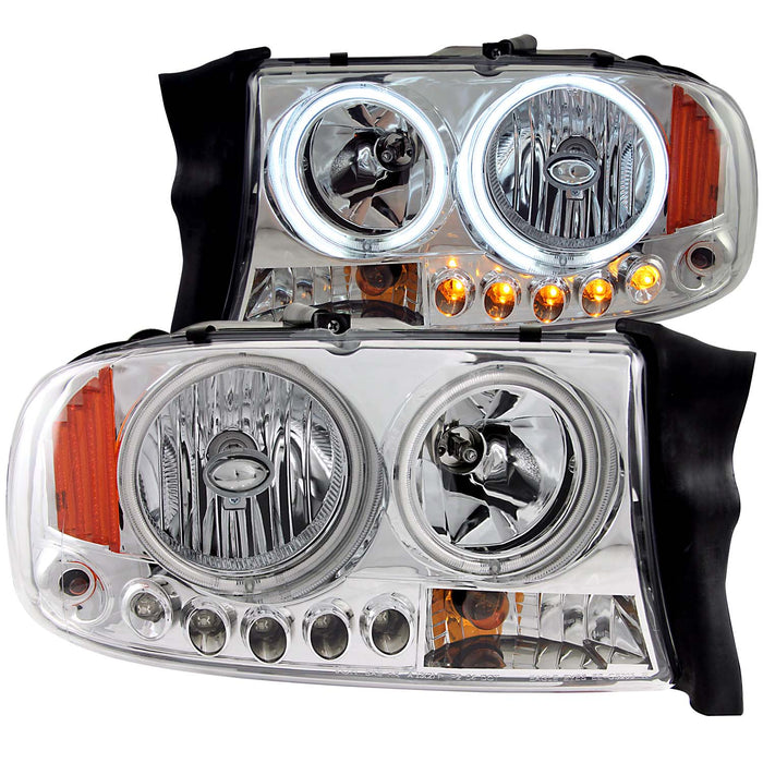 Anzo USA 111193 Projector Headlight Set w/Halo; Clear Lens; Chrome Housing; 1 pc.; - Truck Part Superstore