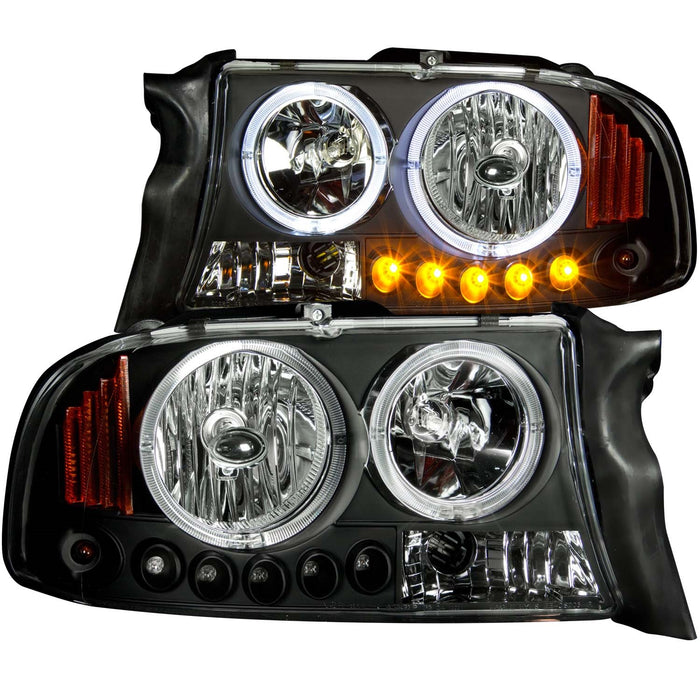 Anzo USA 111194 Crystal Headlight Set w/Halo; Clear Lens; Black Housing; Pair; 1 pc.; - Truck Part Superstore