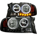 Anzo USA 111194 Crystal Headlight Set w/Halo; Clear Lens; Black Housing; Pair; 1 pc.; - Truck Part Superstore