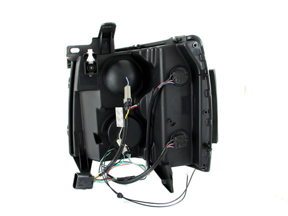 Anzo USA 111200 Projector Headlight Set w/Halo; Clear Lens; Black Housing; Pair; - Truck Part Superstore