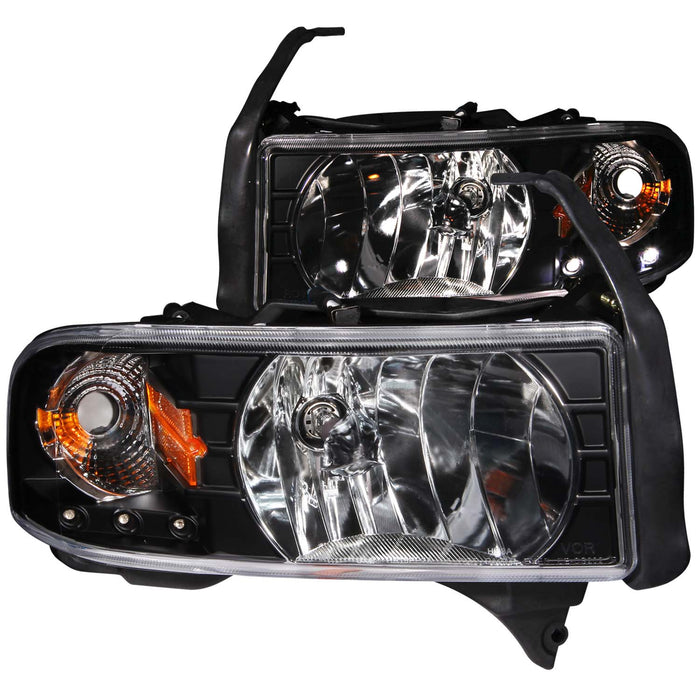 Anzo USA 111205 Crystal Headlight Set; Clear Lens; Black Housing; Pair; w/1 pc. LED; - Truck Part Superstore
