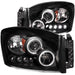 Anzo USA 111209 Projector Headlight Set w/Halo; Clear Lens; Black Housing; Pair; - Truck Part Superstore