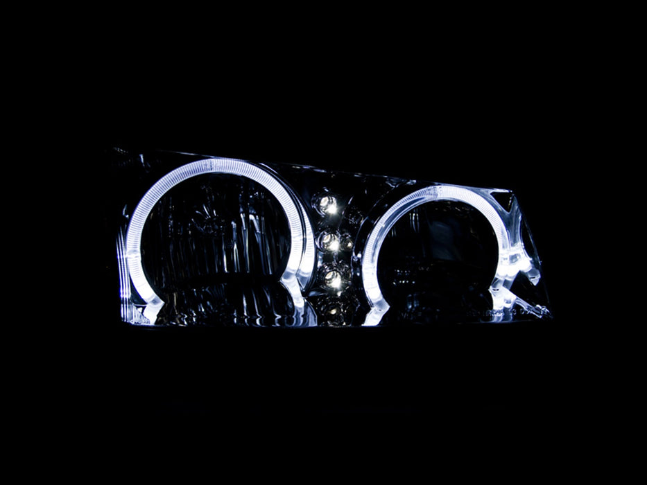 Anzo USA 111212 Crystal Headlight Set w/Halo; Clear Lens; Black Housing; Pair; - Truck Part Superstore