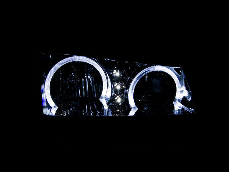 Anzo USA 111212 Crystal Headlight Set w/Halo; Clear Lens; Black Housing; Pair; - Truck Part Superstore