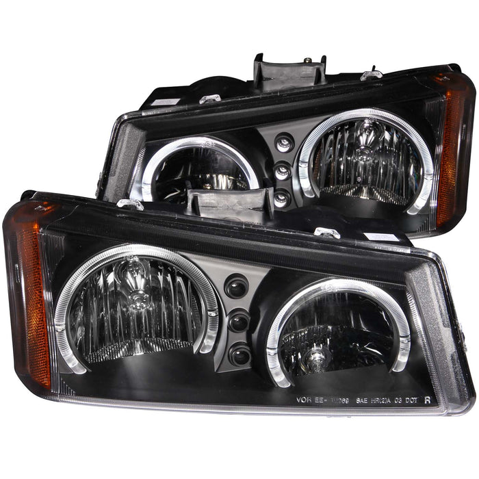 Anzo USA 111212 Crystal Headlight Set w/Halo; Clear Lens; Black Housing; Pair; - Truck Part Superstore