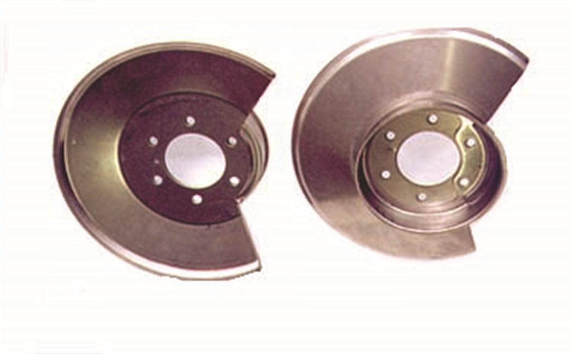 Omix 11121.02 Disc Brake Dust Shield; Front; w/2 Bolt Caliper Plates; Stainless Steel; 2 pc; - Truck Part Superstore