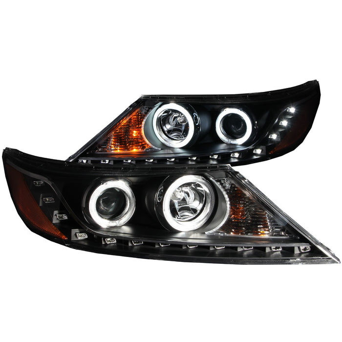 Anzo USA 111248 Projector Headlight Set w/Halo; Clear Lens; Black Housing; Pair; CCFL; - Truck Part Superstore