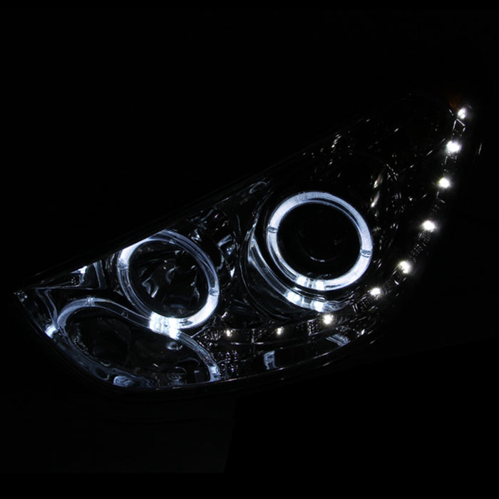 ANZO USA 111259 Projector Headlight Set w/2 Halos; Clear Lens; Chrome Housing; Pair; - Truck Part Superstore