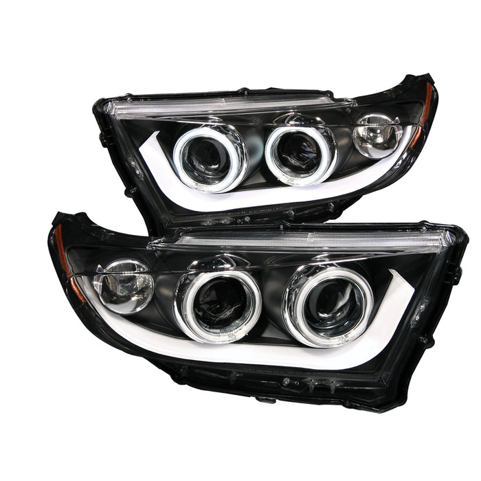 ANZO USA 111262 Projector Headlight Set w/Halo; Clear Lens; Black Housing; Pair; CCFL; - Truck Part Superstore