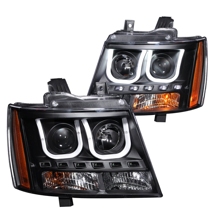 Anzo USA 111273 Projector Headlight Set; Clear Lens; Black Housing; Pair; w/U-Bar; - Truck Part Superstore