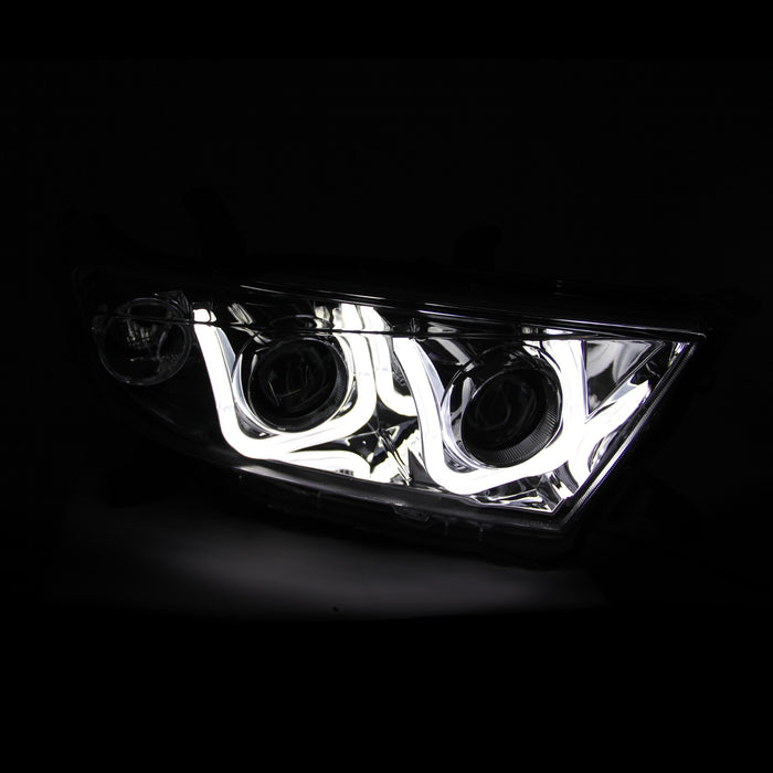 ANZO USA 111279 Projector Headlight Set; Clear Lens; Chrome Housing; Pair; w/U-Bar; - Truck Part Superstore