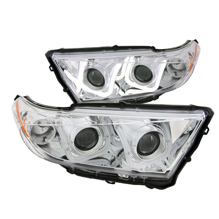 ANZO USA 111279 Projector Headlight Set; Clear Lens; Chrome Housing; Pair; w/U-Bar; - Truck Part Superstore