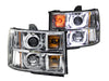 ANZO USA 111283 Projector Headlight Set; Clear Lens; Chrome Housing; Pair; w/U-Bar; - Truck Part Superstore