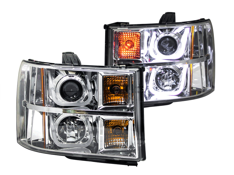 ANZO USA 111283 Projector Headlight Set; Clear Lens; Chrome Housing; Pair; w/U-Bar; - Truck Part Superstore