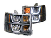 Anzo USA 111284 Projector Headlight Set; Clear Lens; Black Housing; Pair; w/U-Bar; - Truck Part Superstore