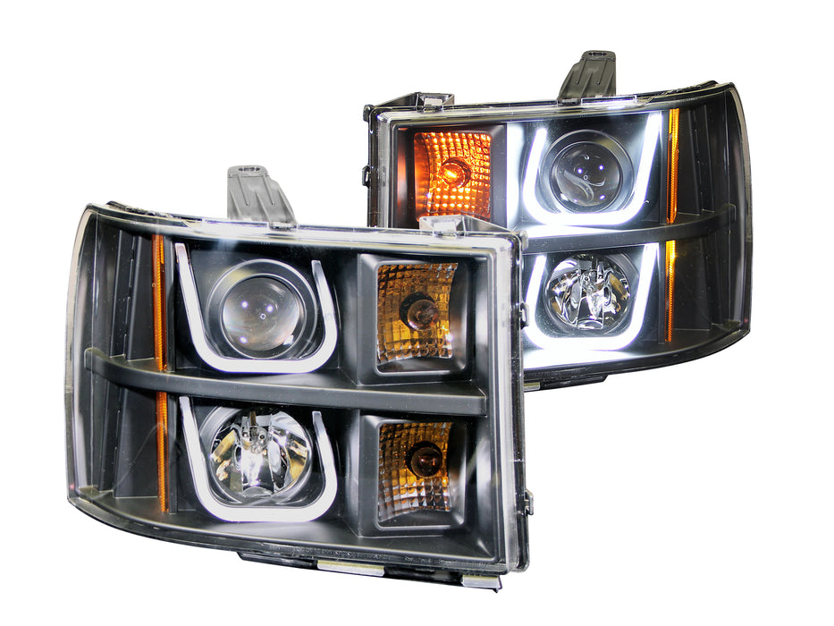 Anzo USA 111284 Projector Headlight Set; Clear Lens; Black Housing; Pair; w/U-Bar; - Truck Part Superstore