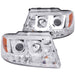 Anzo USA 111287 Projector Headlight Set; Clear Lens; Chrome Housing; Pair; w/U-Bar; - Truck Part Superstore