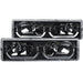 Anzo USA 111299 Crystal Headlight Set; Clear Lens; Black Housing; Pair; w/Low Brow; - Truck Part Superstore