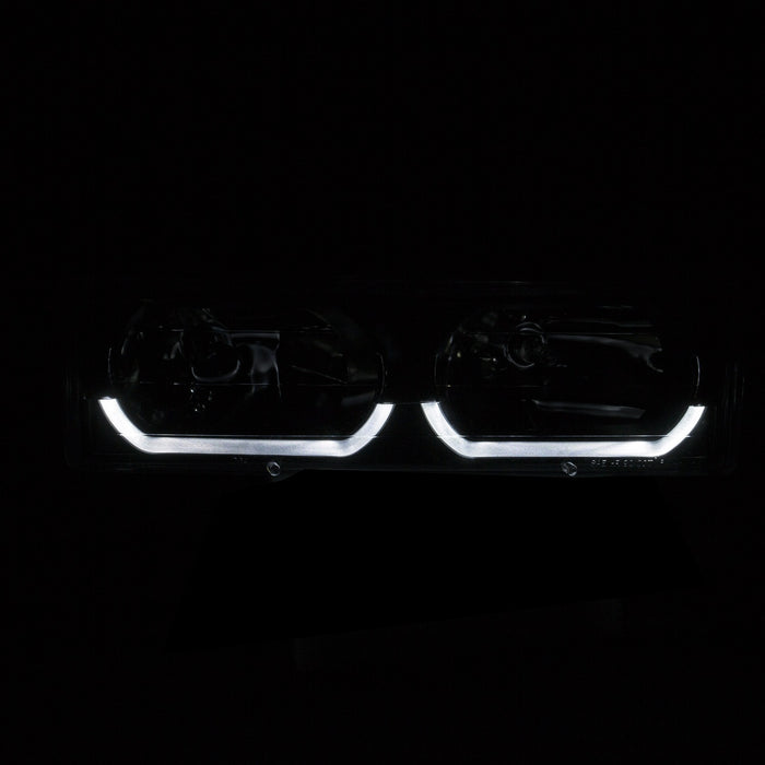 Anzo USA 111300 Crystal Headlight Set; Clear Lens; Chrome Housing; Pair; w/Low Brow; - Truck Part Superstore