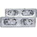 Anzo USA 111300 Crystal Headlight Set; Clear Lens; Chrome Housing; Pair; w/Low Brow; - Truck Part Superstore