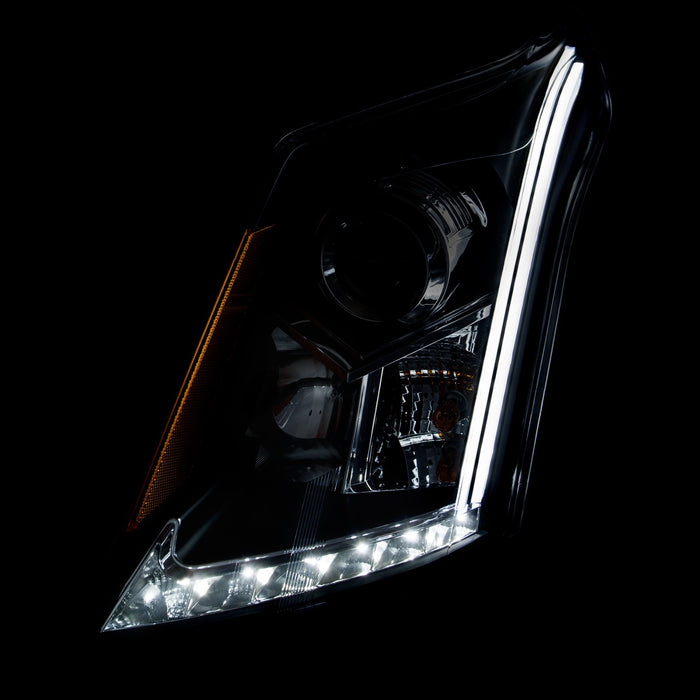 Anzo USA 111307 Projector Headlight Set; Clear Lens; Chrome Housing; Pair; w/Plank Style Design; - Truck Part Superstore