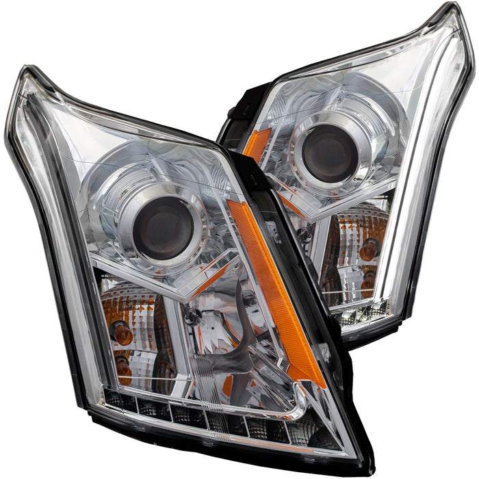 Anzo USA 111307 Projector Headlight Set; Clear Lens; Chrome Housing; Pair; w/Plank Style Design; - Truck Part Superstore