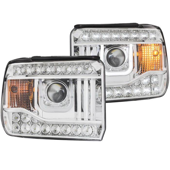 Anzo USA 111317 Projector Headlight Set; Clear Lens; Chrome Housing; Pair; w/U-Bar; - Truck Part Superstore