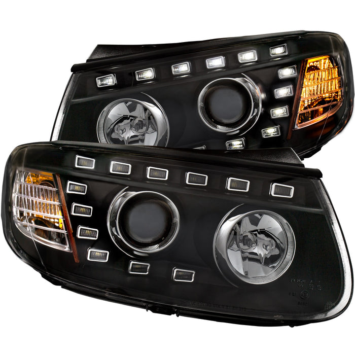 ANZO USA 111331 Projector Headlight Set; Clear Lens; Black Housing; Pair; - Truck Part Superstore