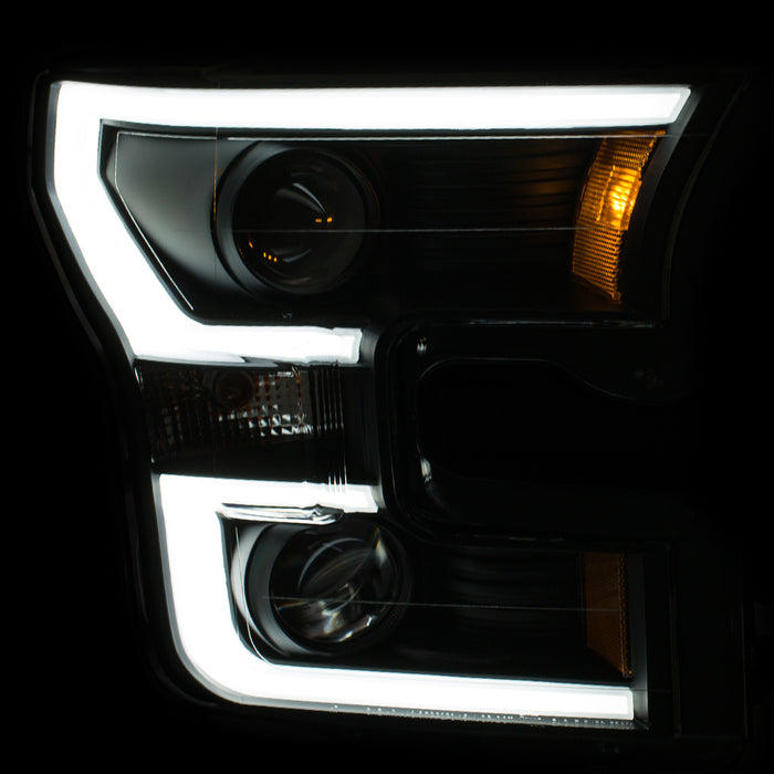 Anzo USA 111347 Projector Headlight Set; Amber Lens; Black Housing; Pair; w/Plank Style Back; - Truck Part Superstore