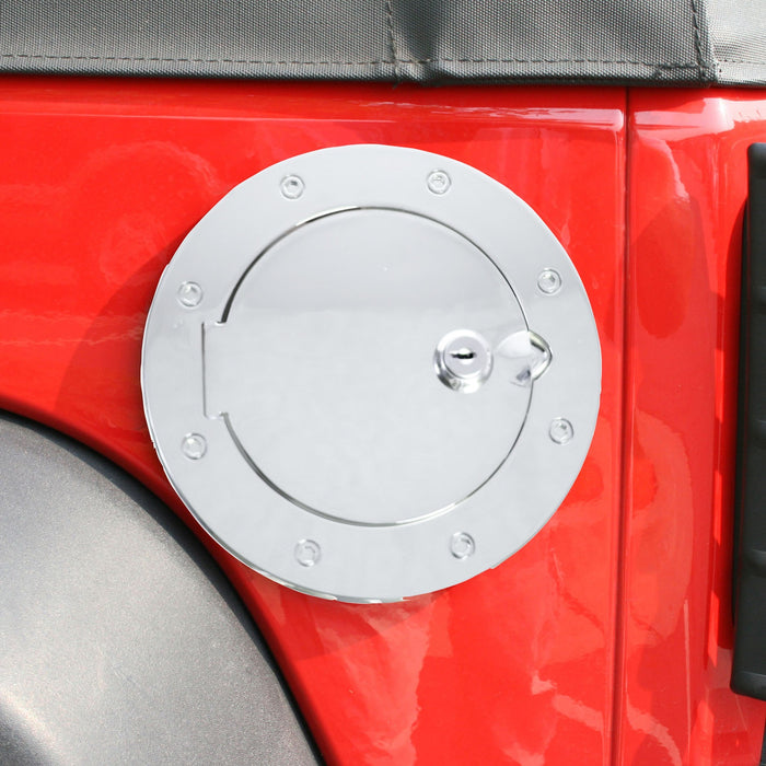Rugged Ridge 11134.03 Gas Hatch Cover; Polished Stainless Steel; Locking; - Truck Part Superstore