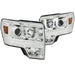 Anzo USA 111352 Projector Headlight Set; Clear Lens; Chrome Housing; Amber; Pair; w/U-Bar; - Truck Part Superstore
