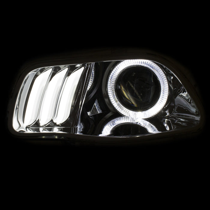 Anzo USA 111354 Projector Headlight Set; Clear w/White And Red Lens; Chrome Housing; Pair; - Truck Part Superstore