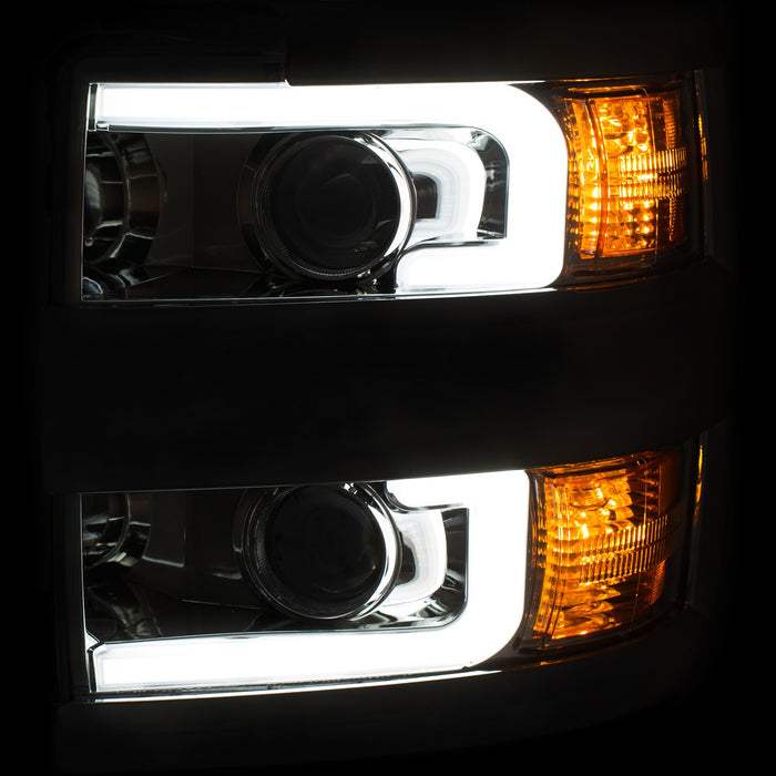Anzo USA 111360 Projector Headlight Set; w/Plank Style Design; Chrome; - Truck Part Superstore