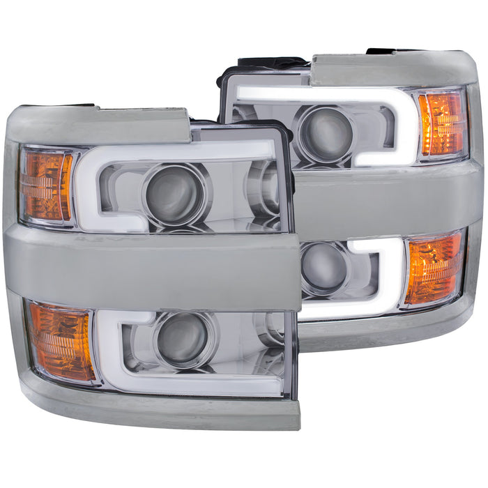 Anzo USA 111360 Projector Headlight Set; w/Plank Style Design; Chrome; - Truck Part Superstore
