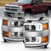 Anzo USA 111360 Projector Headlight Set; w/Plank Style Design; Chrome; - Truck Part Superstore
